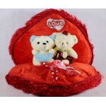 Cute Red Convertible Chain Plush Heart with Love Couple